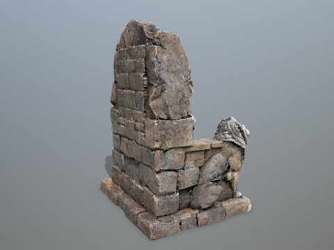 Lion Stone Throne 3Dモデル