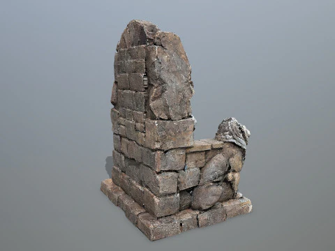 Lion Stone Throne 3D Model