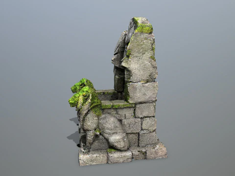 Lion Stone Throne 3D Model