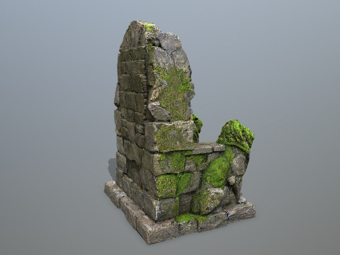 Lion Stone Throne 3D 모델