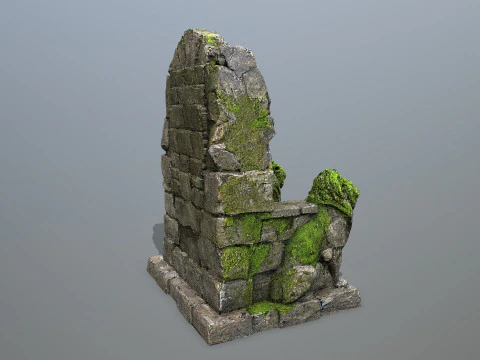 Lion Stone Throne 3D Model
