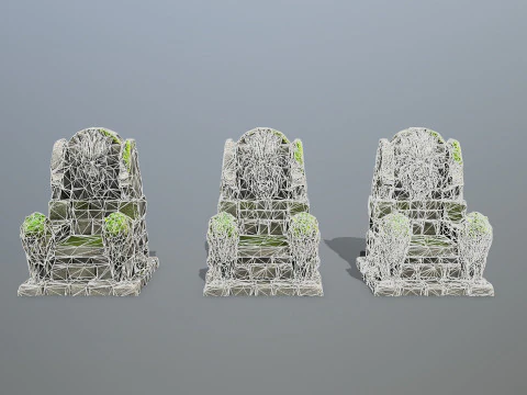 Lion Stone Throne 3D Model
