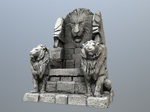 Lion Stone Throne 3D-Modell