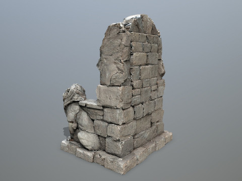 Lion Stone Throne 3D Model