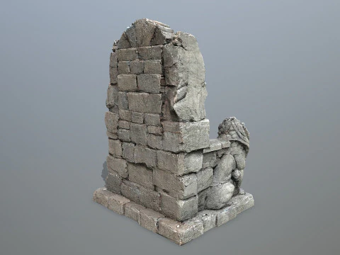 Lion Stone Throne 3D Model