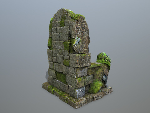 Lion Stone Throne 3D मॉडल