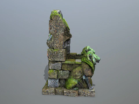 Lion Stone Throne 3D Model