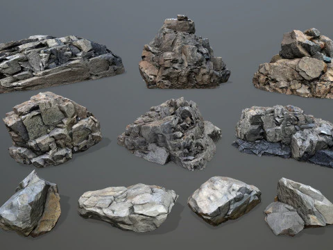 Pietre di fiume Modello 3D