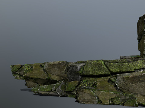 Mossy rocks Model 3D