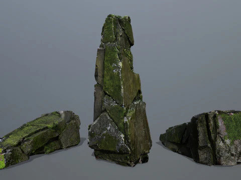 Rocas cubiertas de musgo Modelo 3D