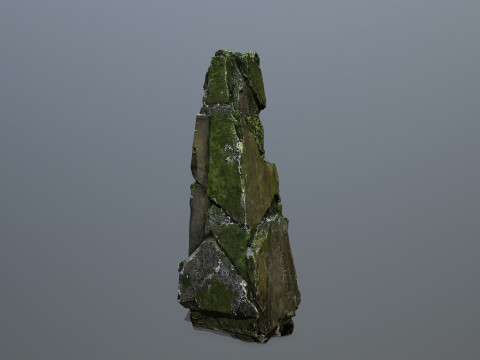 Mossy rocks Model 3D