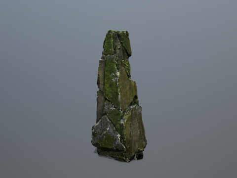 Mossy rocks Model 3D