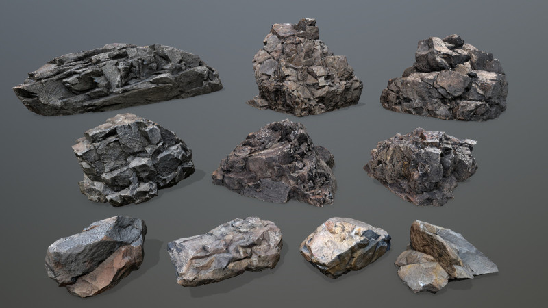 Cliff rocks 3D 모델 .c4d .max .obj .3ds .fbx .stl .blend 