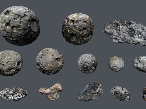 Asteroid set Model 3D