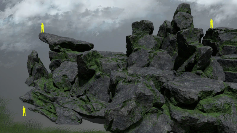 Old cliff rocks 3D Model .c4d .max .obj .3ds .fbx .stl .blend 