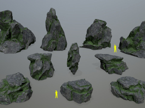 Old cliff rocks 3D-Modell