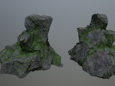 Old cliff rocks 3D-Modell
