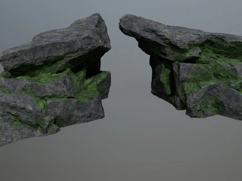 Old cliff rocks 3D Model