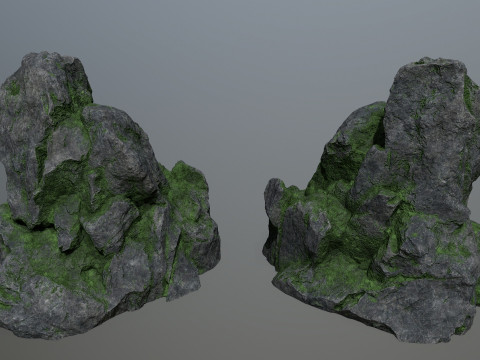 Old cliff rocks 3D-Modell