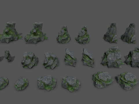 Old cliff rocks 3D-Modell