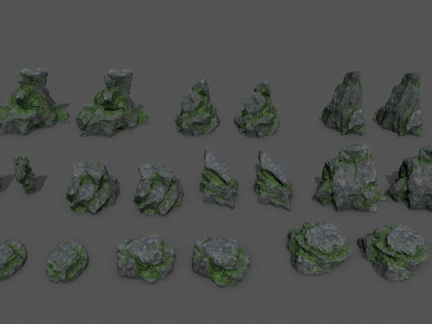 Old cliff rocks 3D Model