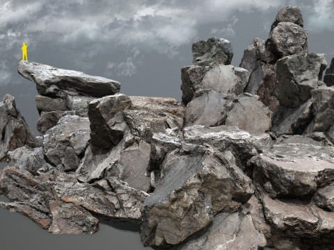 Old cliff rocks Model 3D