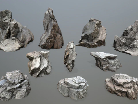 Old cliff rocks 3D Model