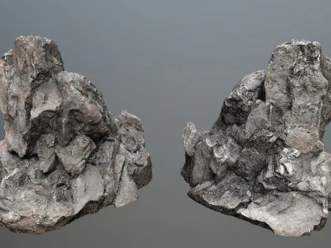 Old cliff rocks 3D Model