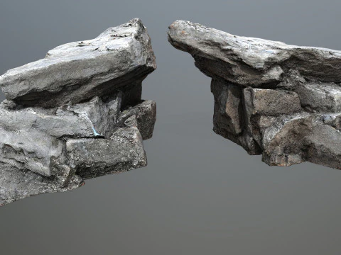 Old cliff rocks 3D Model