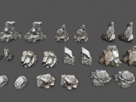 Old cliff rocks Modelo 3D