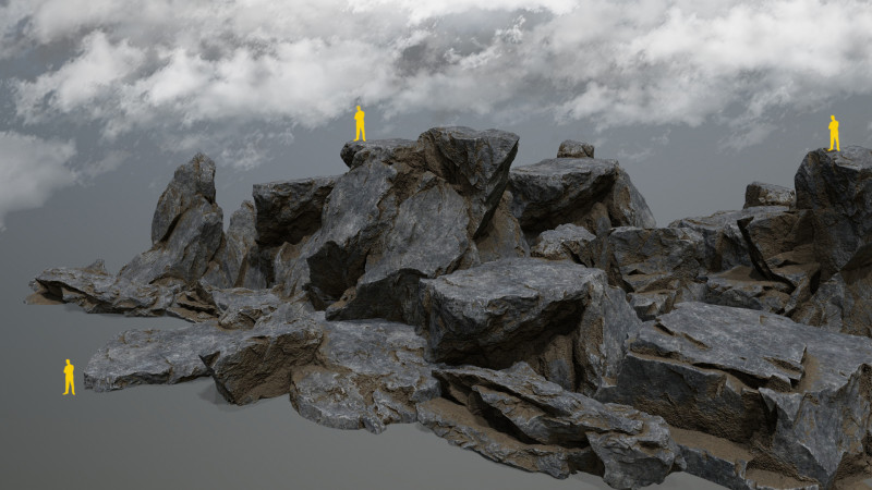 Cliff rocks Model 3D .c4d .max .obj .3ds .fbx .stl .blend