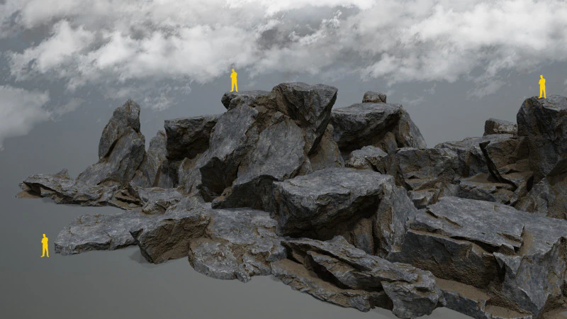 Cliff rocks 3D Model .c4d .max .obj .3ds .fbx .stl .blend 