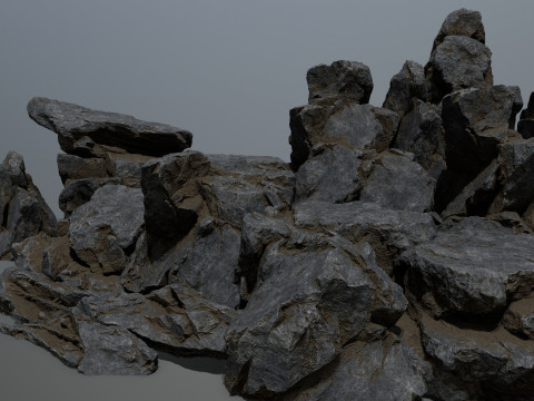 Cliff rocks Model 3D