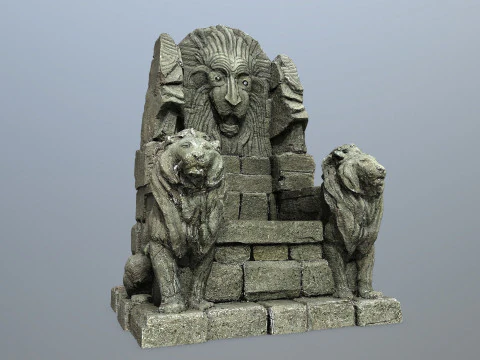Lion Stone Throne 3D Model