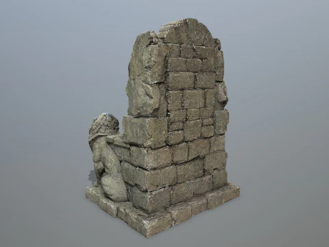 Lion Stone Throne 3D Model