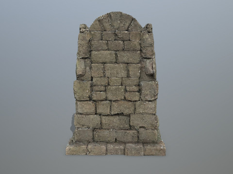 Lion Stone Throne Modèle 3D