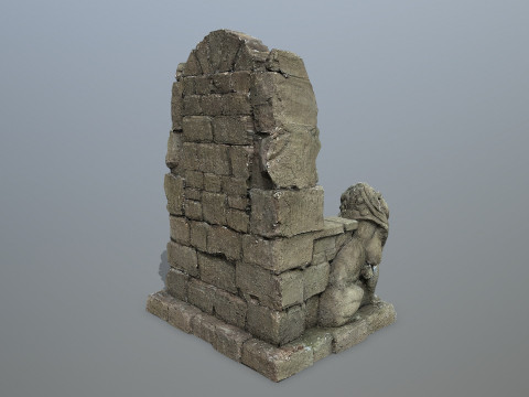 Lion Stone Throne Modèle 3D