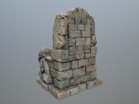 Lion Stone Throne 3 Modèle 3D