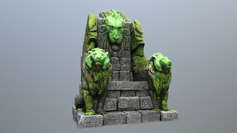 Lion Stone Throne 4 Modelo 3D .c4d .max .obj .3ds .fbx .stl .blend 