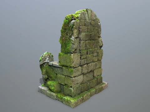 Lion Stone Throne 4 3D Model