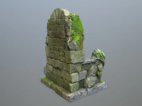 Lion Stone Throne 4 3D Model