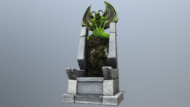 Devil Stone Throne Model 3D .c4d .max .obj .3ds .fbx .stl .blend 