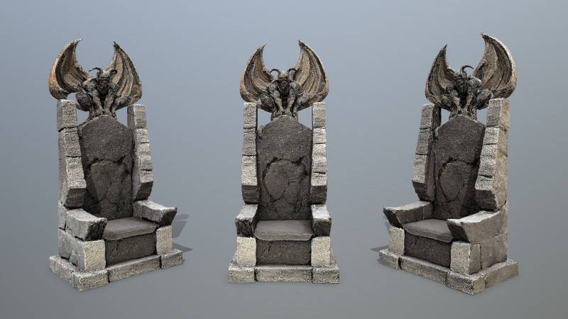 Devil Stone Throne 4 Modelo 3D .c4d .max .obj .3ds .fbx .stl .blend
