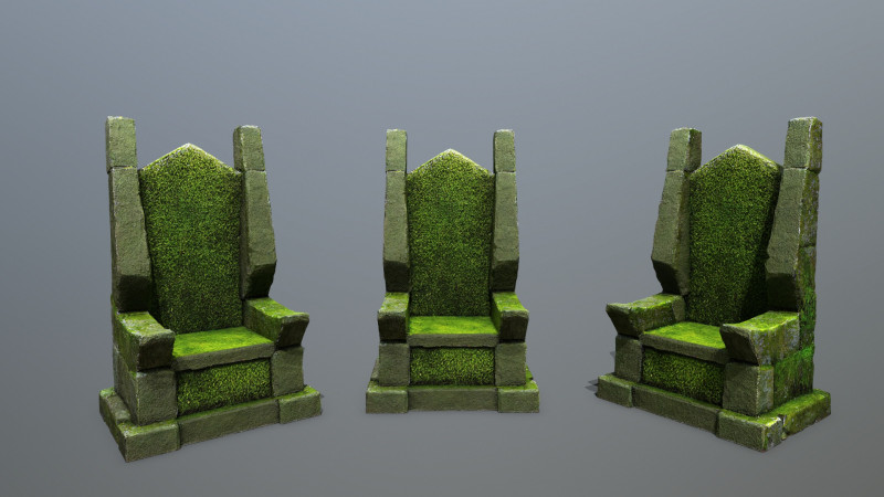 Stone Throne 3D 모델 .c4d .max .obj .3ds .fbx .stl .blend 