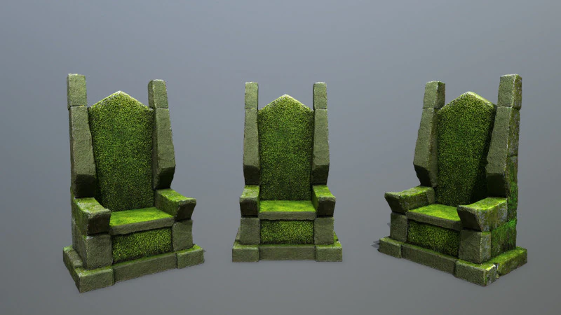 Stone Throne 3D Model .c4d .max .obj .3ds .fbx .stl .blend