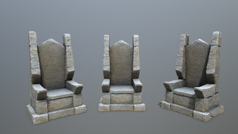 Stone Throne 1 3D Model .c4d .max .obj .3ds .fbx .stl .blend