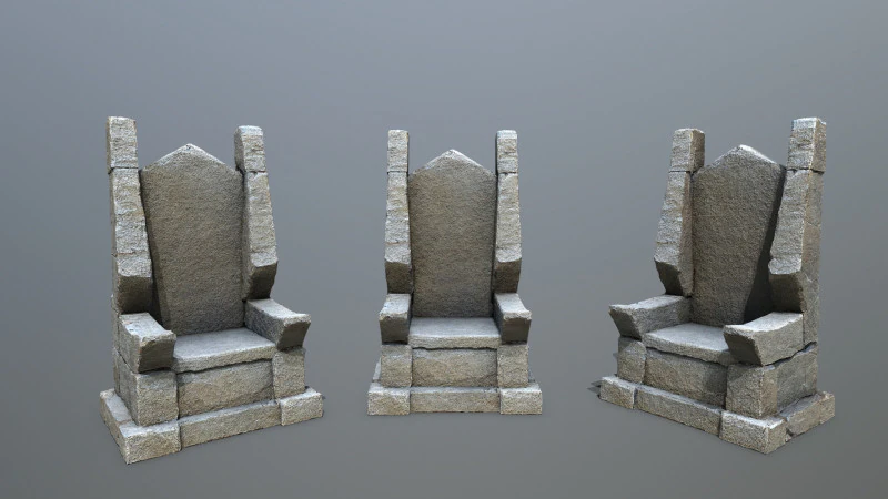 Stone Throne 1 3D Model .c4d .max .obj .3ds .fbx .stl .blend 