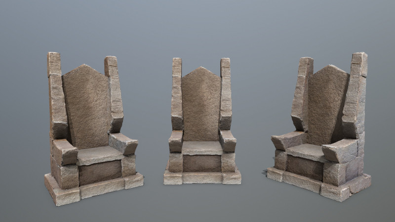 Stone Throne 2 3D 模型 .c4d .max .obj .3ds .fbx .stl .blend 