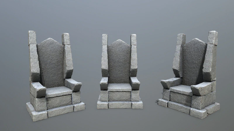 Stone Throne 3 3D Model .c4d .max .obj .3ds .fbx .stl .blend 