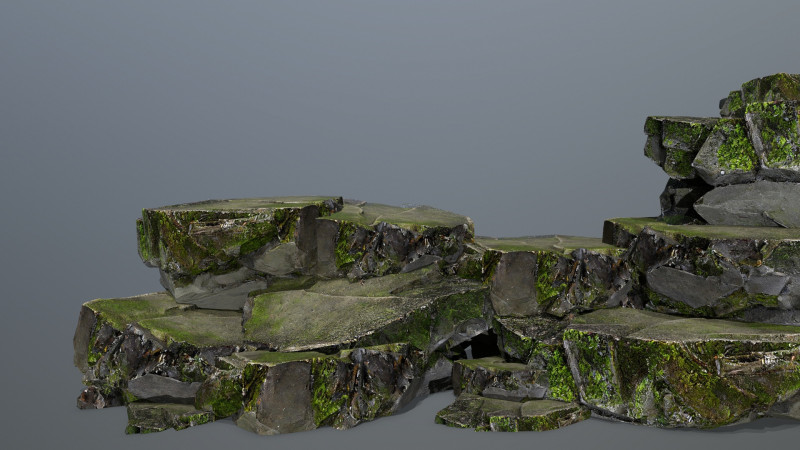 Mossy rocks 3D 모델 .c4d .max .obj .3ds .fbx .stl .blend 